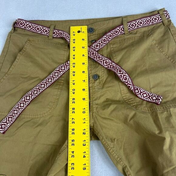 Sundance Catalog Pants Womens 12 Bronze Cargo Jogger Button Fly Belted - Picture 5 of 9